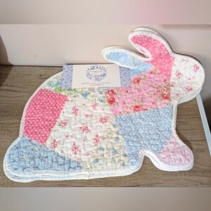 Shabby Chic Easter Patchwork Bunny Quilted Placemats Rabbit Set of 4 New!
